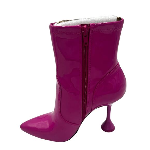 INC International Concepts Women Stretch Booties Fuschia Zip Pointed Size 7.5 M - Picture 9 of 10